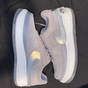 Gray suede  air forces